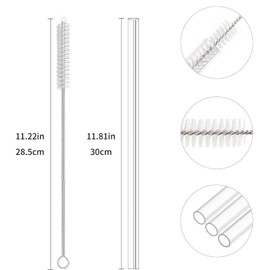 6 PCS Straws for Owala Tumbler 40 oz Water Bottle,Reusable Plastic Straws with 1 Pcs Cleaning Brushes for Owala Cup Clear Straw Travel Sports Cup Accessories,Clear