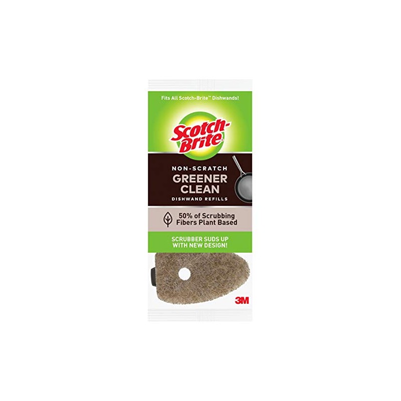 Scotch-Brite Greener Clean, Non-Scratch Dishwand Refills, Fits All Scotch-Brite Dishwands,