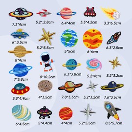 26 Pieces of Ironing Patches, Astronaut Universe Planet Patches, Creative Cartoon Patches, DIY Clothing Embroidery Cloth Patches, Children's Clothing Decorations