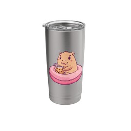 Kawaii Capybara Pool Float Bubble Boba Tea Stainless Steel Insulated Tumbler