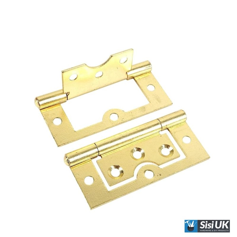 4 Pcs Brass Flush Door Hinges 75mm (3 inch) Heavy