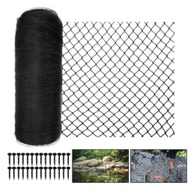 Meanchen Pond Netting 28 × 30 FT,Pond Netting for Leaves,Pond Cover Net Protects Koi Fish from Birds, Cats and Predators,Black