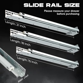 Undermount Drawer Slides 4 Pair, Soft Close Drawer Slides 21 Inch, Hidden Heavy Duty Cabinet Slides with Adjustable Handle & Rear Mounting Bracket, Suitable for Cabinets/Office Cabinets