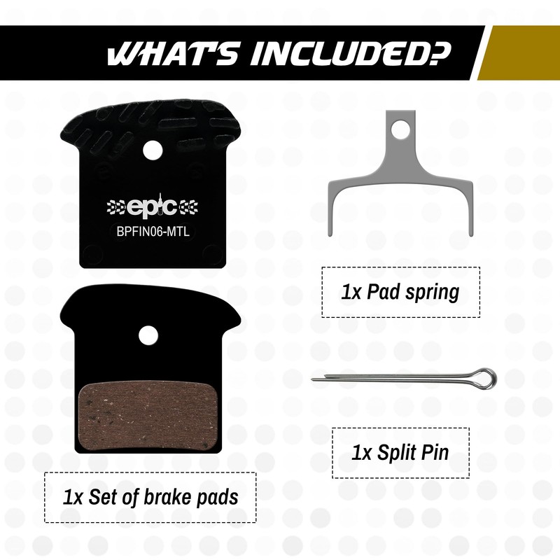 epic Disc Brake Pads with Cooling Fins | Fits J02A,