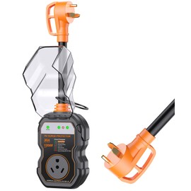 GEARGO RV Surge Protectors 30 Amp, 12000 Joules RV Circuit Analyzer, IP68 Surge Voltage Protection, RV Adapter Plug for Camper (Orange)
