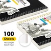 POPYOLA 9" x 12" Sketch Book with Bookmark Ruler, 100