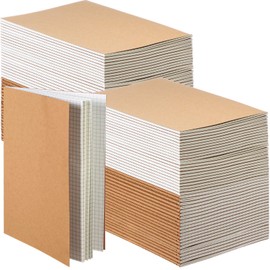 Mimorou 100 Pcs Kraft Notebook Journals 5.5 Inch x 8.3 Inch A5 Journal Softcover Notebooks Bulk for Kids Student Writing Sketch Office Notepad with 60 Pages 30 Sheets (Brown,Grid)