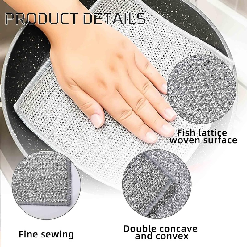 strrng 5 Pieces Wire Cleaning Cloths,Wire Miracle Cleaning Cloths,Smart Scrubs,for