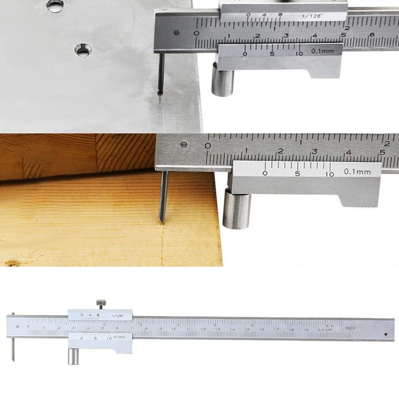 Wisoqu Caliper 0-200mm Parallel Caliper Stainless Steel Caliper Marking Gauge