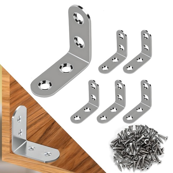 L-Shaped Metal Fittings, L Angle Bracket, Stainless Steel, 1.6 x