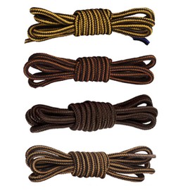 4 Pairs Round Work Boot Laces Heavy Duty, Durable Shoelaces for Hiking,Walking,Outdoor Boots and Steel Toe Cap Boots