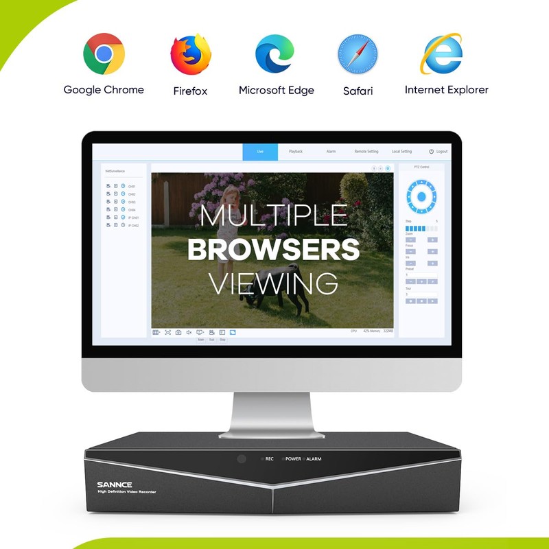 SANNCE 8CH 1080P DVR Recorder CCTV Security System Digital Video