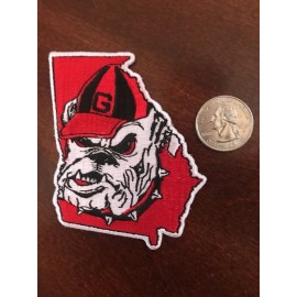 UGA Georgia Bulldogs Vintage Embroidered Iron On Patch 3" x 2"