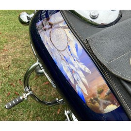 Motorcycle Tank Decals - 2pc Set - Dream Catcher No. 1 - Designed for Center Dash Console Tanks - Honda Shadow Yamaha V Star Kawasaki Vulcan Boulevard Chopper Bobber