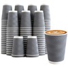 Clawsoff 120 Pack 12 oz Disposable Coffee Cups, Corrugated Insulated