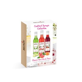 Monin MONIN Premium Cocktail Syrup Gift Set 3x5cl. 1x Cucumber, 1x Pink Grapefruit, 1x Rose Syrup. Gift for Cocktail Lovers: Perfect for Making Flavoured G&Ts, Spritzes and Seltzers at Home