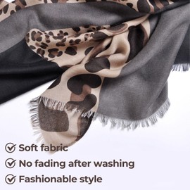 HDGSAFD 1 Piece Leopard Print Vintage Scarf Cotton Linen Scarf Women Scarf Warm Scarf Clothing Accessories, khaki