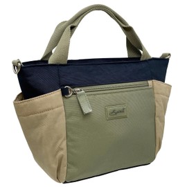 Spirit Medium Lightweight Grab Shoulder Water Resistant Holiday Travel Day Bag 6812 (Navy/Stone/Sage)
