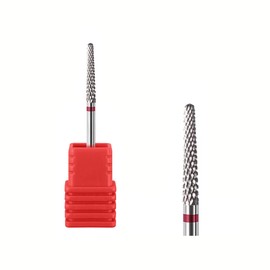 Natury Nails Wolframkarbid Fräser für Nageldrehmaschinen, Maniküre, Pediküre, Lacke, Acrylnägel und Gelnägel, Spitzenbohrer (feine Körnung)