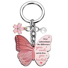 Davrock Farewell Gifts for Coworkers Keychain Retirement Gift for Woman Gag Gifts Going Away Gift for Coworkers Women New Job Goodbye Appreciation Butterfly Keychain Retirement Decorations