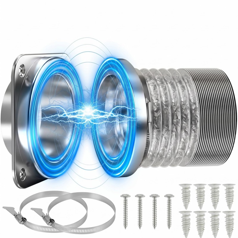 Magnetic Dryer Vent Coupling Kit, 4 Inch, Quick Connect Connector