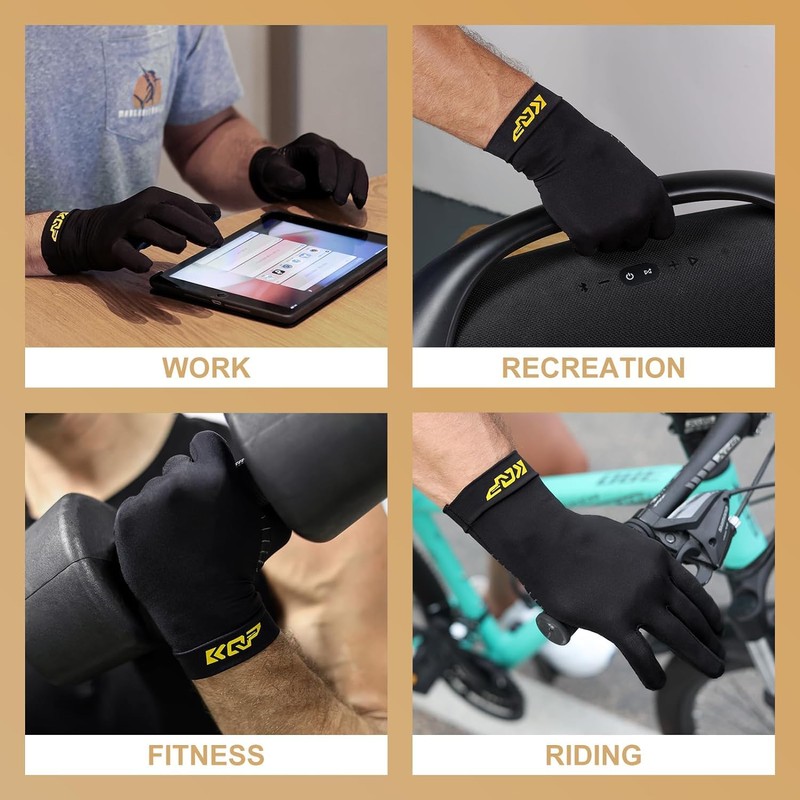 KQP X-Large Copper Infused Arthritis Gloves，Whole Fingers, 2Pairs