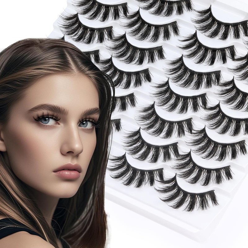 Losha Eyelashes Natural Look Faux Mink Lashes Pack Handmade Fluffy