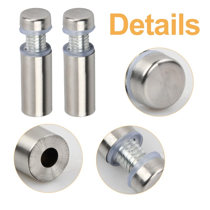 Joyan 10pc Screw Spacer Sign Holder, Stainless Steel Post Mount,