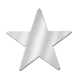 Foil Star Cutout (silver) Party Accessory  (1 count)