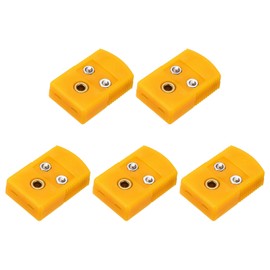 sourcing map K Type Thermocouple Wire Connectors Female Plug Adapter High Temperature 120°C(248°F) for Thermocouple Sensor Probe Dark Yellow 5pcs