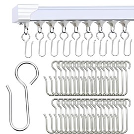 Urbanred Iron Curtain Track Hooks, S-Shape,Heavy-Duty Metal Ceiling Curtain Track Hooks for Track Systems, Rust-Resistant Curtain Hooks for Ceiling Track, Home, Office, and Outdoor Use (Pack of 28)