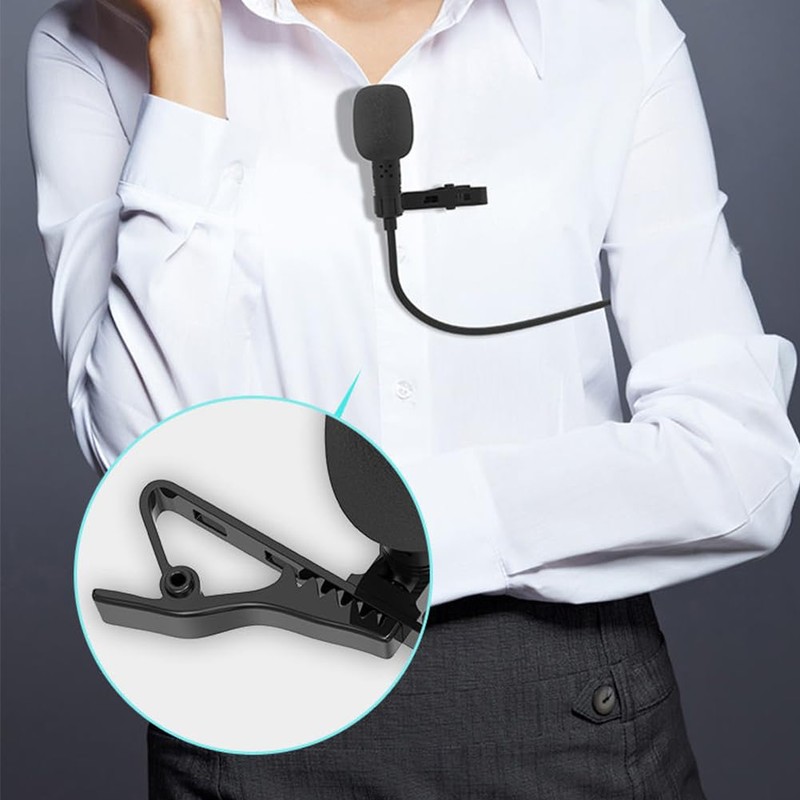 Lavalier Microphone Lapel Microphone, Lavalier Microphone for Phone PC, Wired