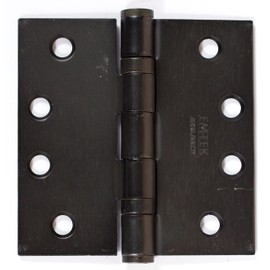 Emtek 94014 4" x 4" Steel Heavy Duty Ball Bearing Square Corner Hinges - Pair, Medium Bronze