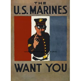 US Marines Recruitment Poster PHOTO WWII USMC Marine Corps Recruiter