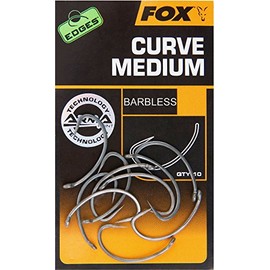 Fox Edges Armapoint Curve Shank Medium Hooks - 10 Carp Hooks, Fishing Hooks for Carp Fishing, Hooks for Carp, Boilie Hooks, Size: 8B - Barbless
