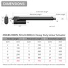 Justech 12V Heavy-Duty Linear Actuator 450LBS/2000N-12inch/300mm Silent IP54 Electric Actuator