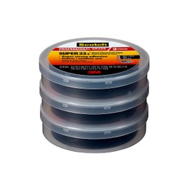 Scotch 6132-BA-10, 75-Inch x 66-Foot x 0.007-Inch, Pack of 10 Super 33+ Vinyl Electrical Tape, 10, Black, 10 Pack