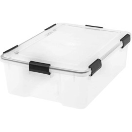 N/A 41 Qt / 10 Gal Storage Tote – Heavy-Duty Stackable Bin with Latching