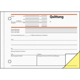 SIGEL T1178 Receipt Pad Like SD021: A6 Landscape, Pack of 3, 2 x 40 Sheets, Self-Copying, Micro-Perforated, Standard Receipt, Made from Sustainable Paper