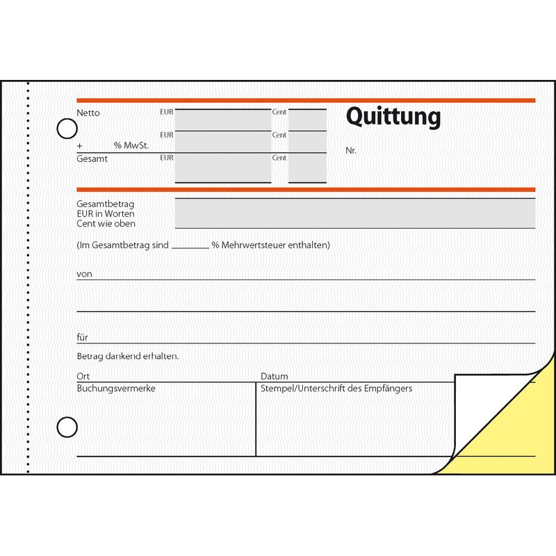 SIGEL T1178 Receipt Pad Like SD021: A6 Landscape, Pack of