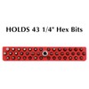 EMENTOL 1/4" Magnetic Bits Holder - Red, 43PCS Hole, Bit