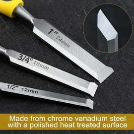 SPEEDWOX Wood Chisel Set, 3 Piece Set, 0.5 inch (12 mm), 0.7 inch (18 mm), 0.9 inch (24 mm), Wood Chisel Set, Wood Chisel Set, Only Tools, DIY Only, Cutter Head Chisel, Protective Cover, Hand Tools,