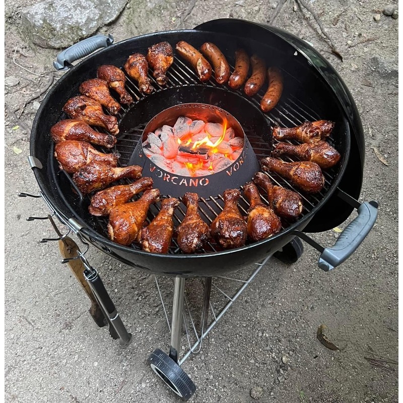 Vorcano BBQ Brand Stainless Steel Vortex Charcoal Grill Cone BBQ