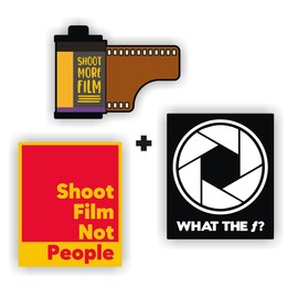 EppoBrand 3pcs Shoot The Film Not People 35mm Analog Camera Exposure Vinyl Sticker Sign with Anti-Scratch Coating 2" x 3" for Truck Bumper Laptop Skateboard Snowboard Luggage