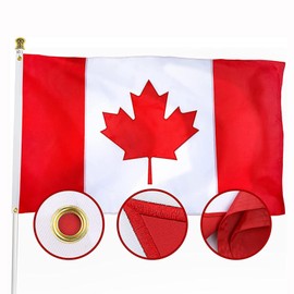 Premium Canadian Flag 3x5 Ft | 210D Nylon | Outdoor Durable | Embroidered Maple Leaf | 4-Stitched Fly Ends | UV Fade Resistant | Home Garden Yard Decorations (3×5 FT)