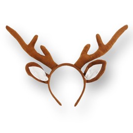 MR.FOAM Reindeer Antlers Headband with Ears, Brown, One Size for Adults and Children, Suitable for Easter Party