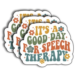 (3Pcs) It's A Good Day for Speech Therapy Sticker, Speech Therapy Decorate Books Laptop Phone Water Bottles Kindles Stickers Tumbler Sticker Waterproof Vinyl Decorate Sticker 3" Inch