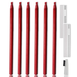 Microblading Supplies Waterproof Eyebrow Pencil-6 Pieces Red Brow Lips Mapping Pencil Set For Marking, Filling, Outlining, Tattoo Makeup Kit And Permanent Makeup Eye Brow Lip Liners (6PCS Red Pencil)