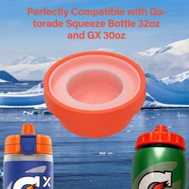 Aufuga 10 Pack Replacement Valves & Silicone Valve Lid Gaskets for Gatorade Water Bottles - Compatible with GX 30oz and Squeeze Bottle 32oz (10, Orange)