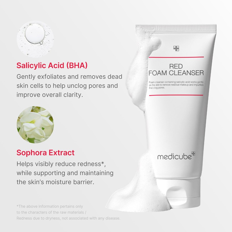 medicube Red Foam Cleanser - Deeply cleanses, remove impurities, control